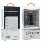 Wholesale USB-A and USB-C 2.4A Dual 2 Port Car Charger for Phone, Tablet, Speaker, Electronic (Car - Black)